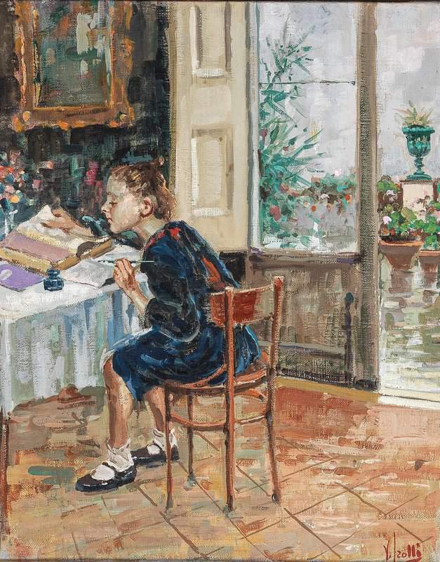 Irolli Vincenzo The Granddaughter In The Artist S House On Capri canvas print