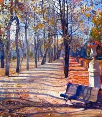가을의 Isaak Brodsky 공원