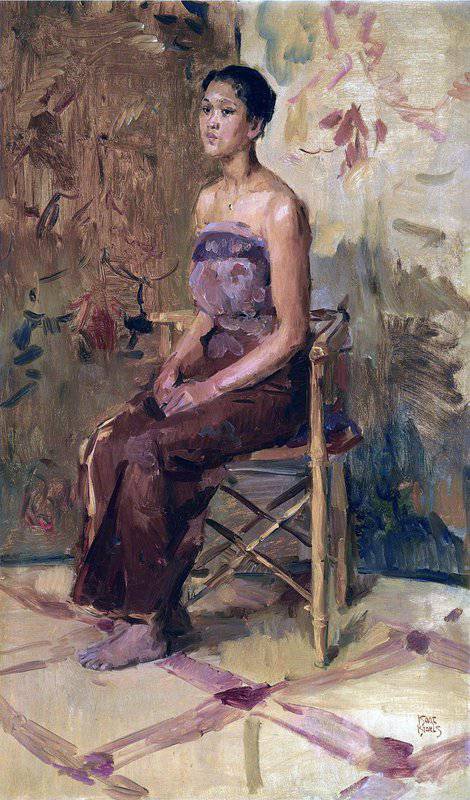 Israels Isaac A Portrait Of A Seated Javanese Beauty canvas print