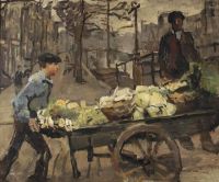 Israels Isaac A Vegetable Seller On The Brouwersgracht Amsterdam canvas print