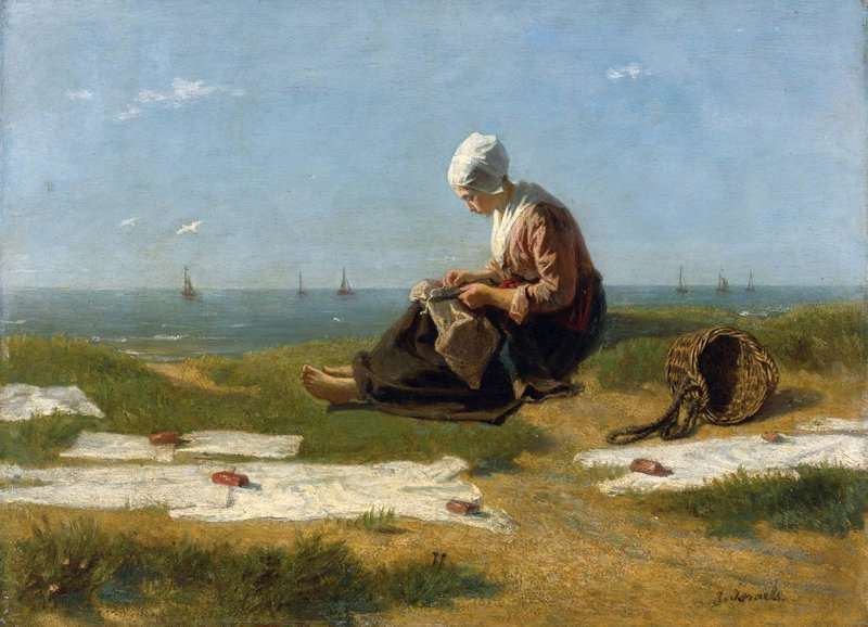 Israels Isaac A Young Woman From Katwijk Ca. 1862 canvas print