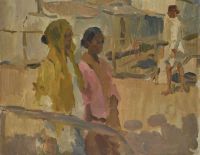 Israels Isaac Girls On A Bridge In Batavia Dutch East Indies Ca. 1922 canvas print