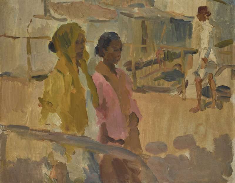 Israels Isaac Girls On A Bridge In Batavia Dutch East Indies Ca. 1922 canvas print
