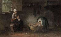 Israels Isaac Mother S Treasure Ca. 1900 canvas print