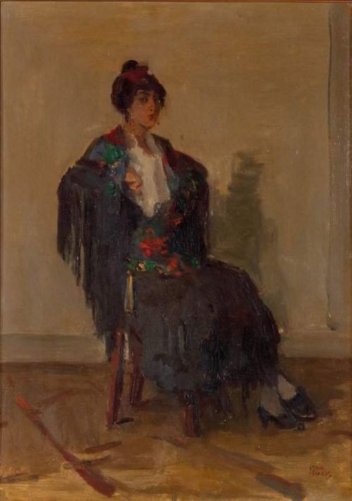 Israels Isaac Seated Lady In A Spanish Dress canvas print