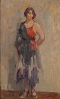 Israels Isaac Standing Girl Ca. 1930 canvas print