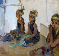 Israels Isaac Three Javanese Dancers In The Kraton Of Solo 1922 canvas print