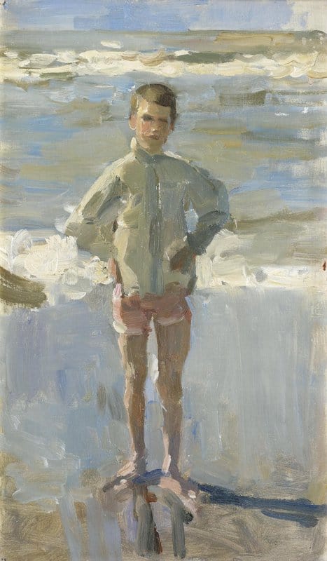 Israels Isaac Young Boy On A Beach canvas print