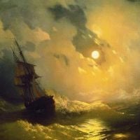 إيفان Aivazovsky مطلة على البحر بواسطة ضوء القمر - 1849