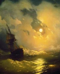 달빛-1849 년에 Ivan Aivazovsky 바다 전망