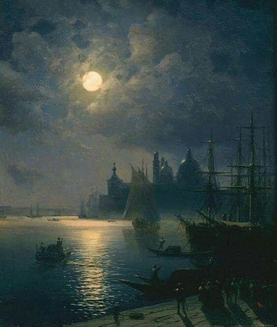 Tableaux sur toile, reproduction de Ivan Aivazovsky Venice In Moonlight