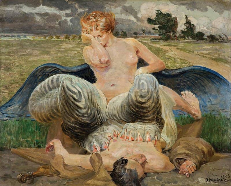 Tableaux sur toile, reproduction de Jacek Malczewski Artist And Chimera - 1906