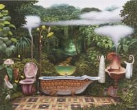 Jacek Yerka Pocket Jungle Bathroom canvas print