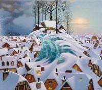 Jacek Yerka Winter Wave canvas print