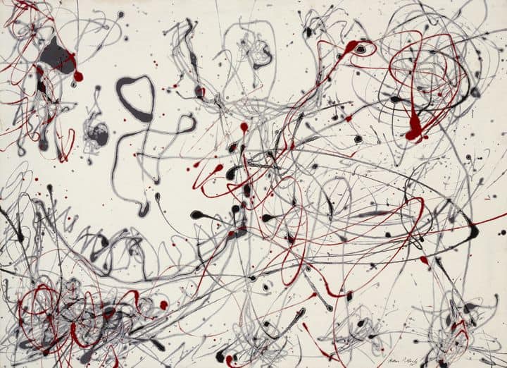 Jackson Pollock Number 4 - Grey And Red canvas print