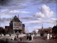 Jacob Van Ruisdael The Dam Square In Amsterdam Ca. 1670