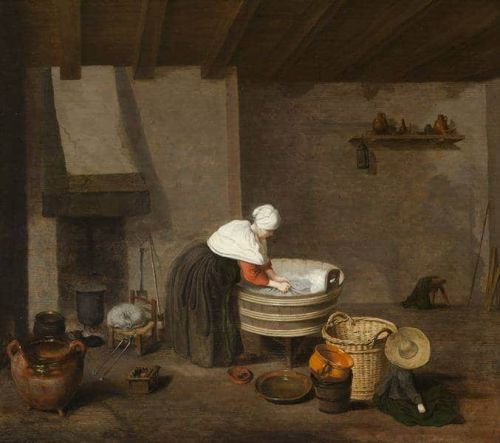 Jacob Vrel Interior With A Woman Doing The Laundry 1650 canvas print