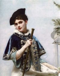 جاكيه غوستاف جان لوحة مطبوعة على القماش عام ١٨٧٩ لسيدة نبيلة