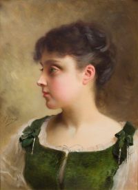 Jacquet Gustave Jean A Young Girl canvas print