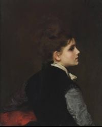 Jacquet Gustave Jean A Young Woman In Profile