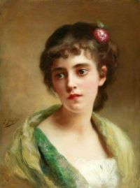 Jacquet Gustave Jean Head Of A Girl canvas print