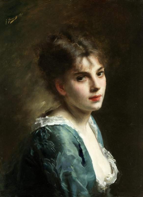 Jacquet Gustave Jean Portrait Of A Young Beauty 1875 canvas print