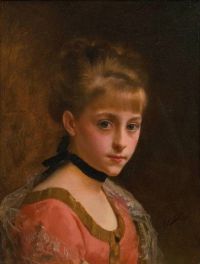 Jacquet Gustave Jean Porträt einer jungen Frau 1876