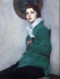 Jagger David Porträt einer Dame in Grün