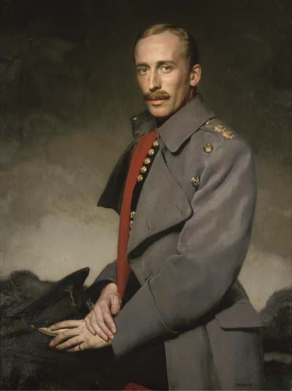 Jagger David Portrait Of An Officer Of The Welsh Guards Seated Three Quarter Length In Full Uniform In A Landscape canvas print