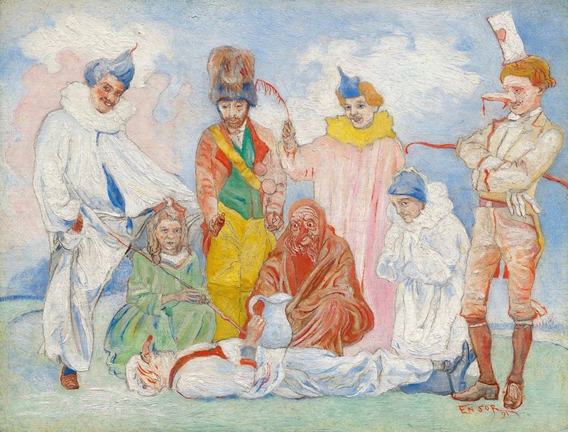 Tableaux sur toile, reproduction de James Ensor Bapteme Des Masques 1891