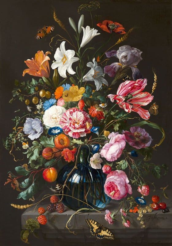 Tableaux sur toile, reproduction de Jan Davidsz De Heem Vase Of Flowers Ca. 1670