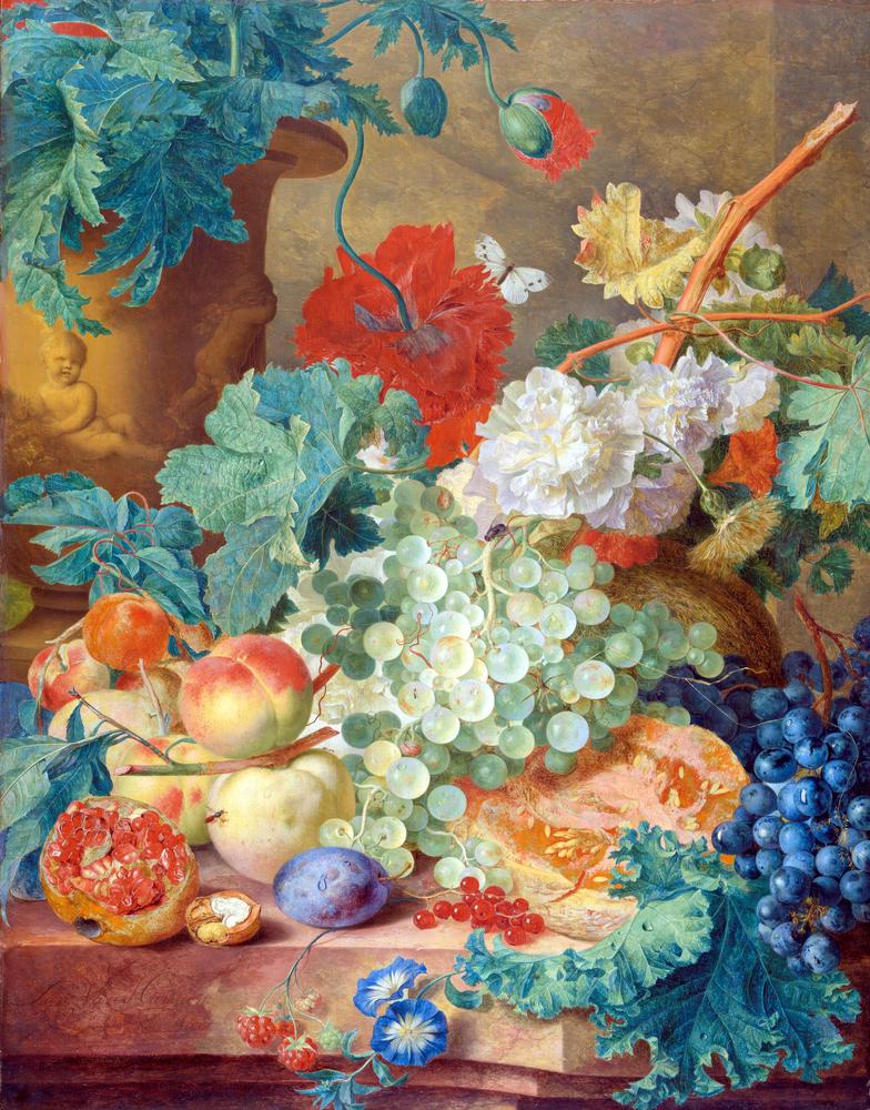 Jan Van Huysum Still Life With Flowers And Fruits canvas print
