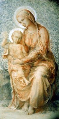 Janmot Louis Virgin With Child Ca. 1848 50 canvas print