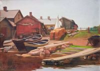 Jarnefelt Eero Fishing Village 1907 canvas print