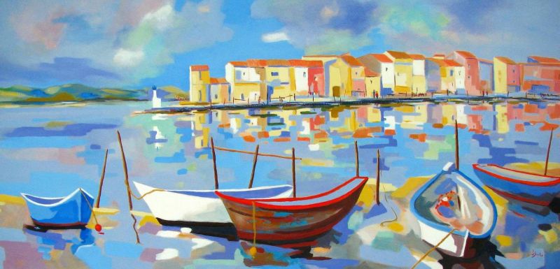 Jean-noe L Le Junter A Little Fishing Harbour In The South Of France canvas print