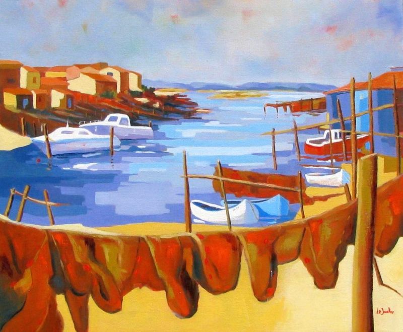 Jean-noe L Le Junter Fishing Harbour In The South Of France canvas print