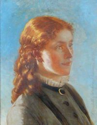 Jerichau Baumann Elisabeth Portrait Of A Young Woman