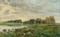 Jerichau Baumann Elisabeth Summer Landscape With Angler At A Lake