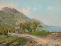 Jerichau Baumann Elisabeth View From A Coastal Road Near An Italian Bay canvas print