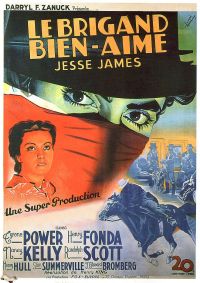 Jesse James 1939 France Movie Poster stampa su tela