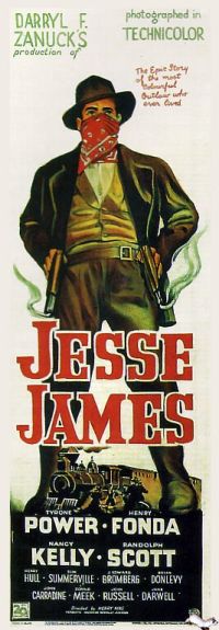 Stampa su tela del poster del film Jesse James 1939