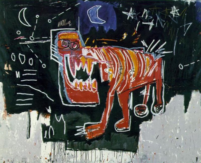 Tableaux sur toile, reproducción de Jm Basquiat Dog 1982