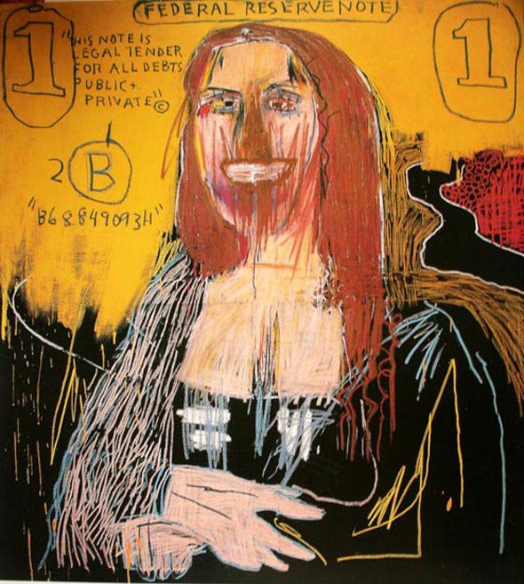 Tableaux sur toile, reproducción de Jm Basquiat Mona Lisa 1983
