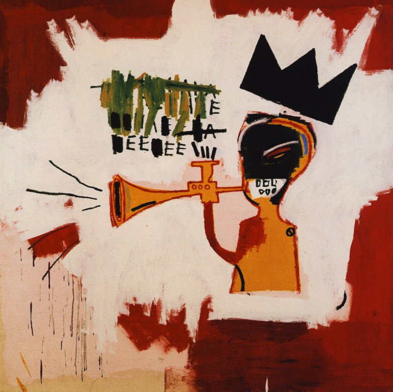Tableaux sur toile, reproducción de Jm Basquiat Trumpet 1984