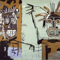 Jm Basquiat Twee hoofden op goud - 1982
