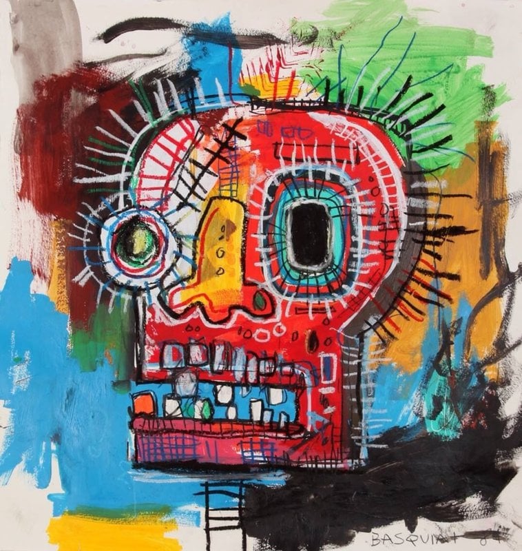 Tableaux sur toile, reproducción de Jm Basquiat Untitled Skull