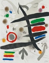 Joan Miro Les Perseides- One Plate 1970 canvas print