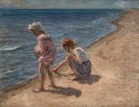 Johannes Wilhjelm Two Girls On Skagen Beach 1910