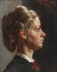 Johansen Viggo A Portrait Of The Artist S Sister Helga Johansen 1872