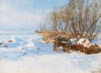 Johansen Viggo Winter Landscape With Wagon 1896 canvas print